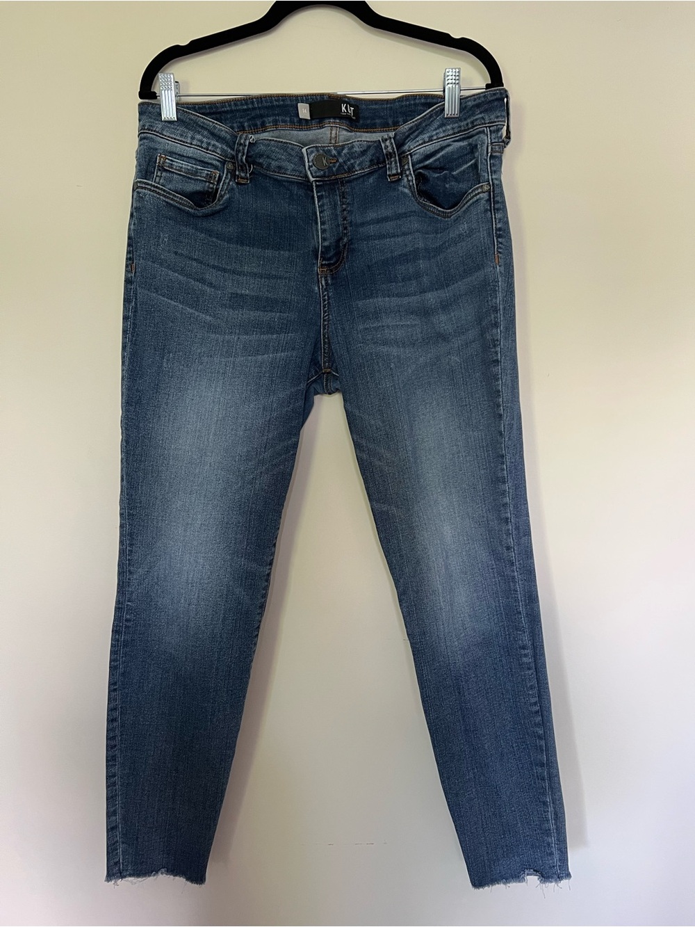 Kut from the Kloth Women's Cropped Ankle Skinny Jeans in Blue Wash